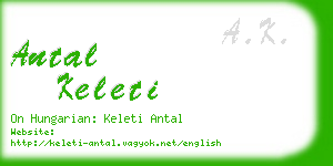 antal keleti business card